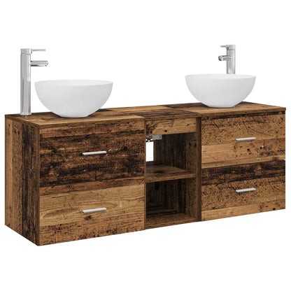 Bathroom Cabinet Set 3 pcs Old Wood 49.5 x 35 x 63 cm