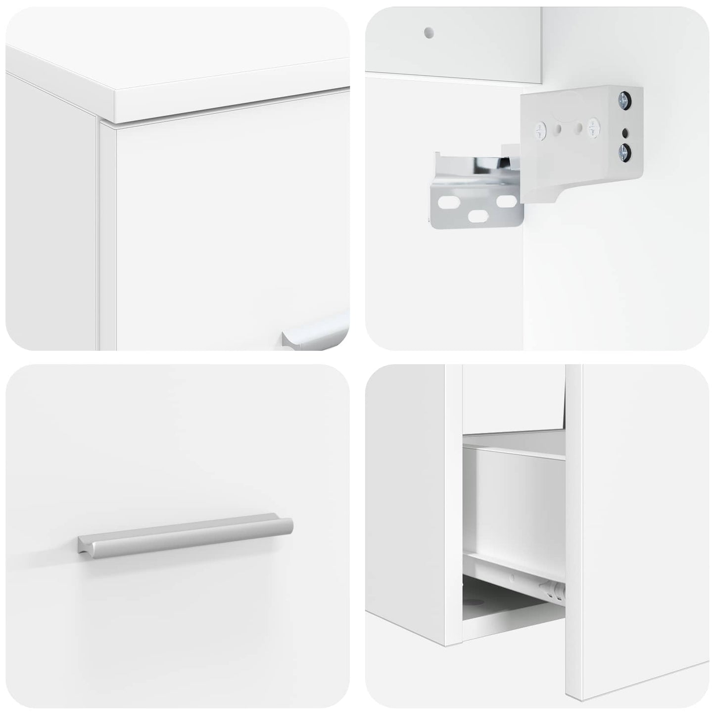 Bathroom Cabinet Set 3 pcs White 49.5 x 35 x 63 cm
