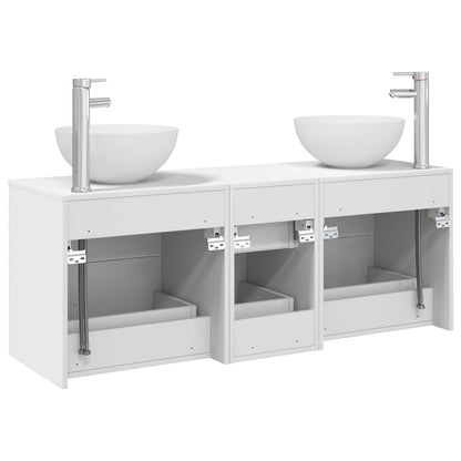 Bathroom Cabinet Set 3 pcs White 49.5 x 35 x 63 cm