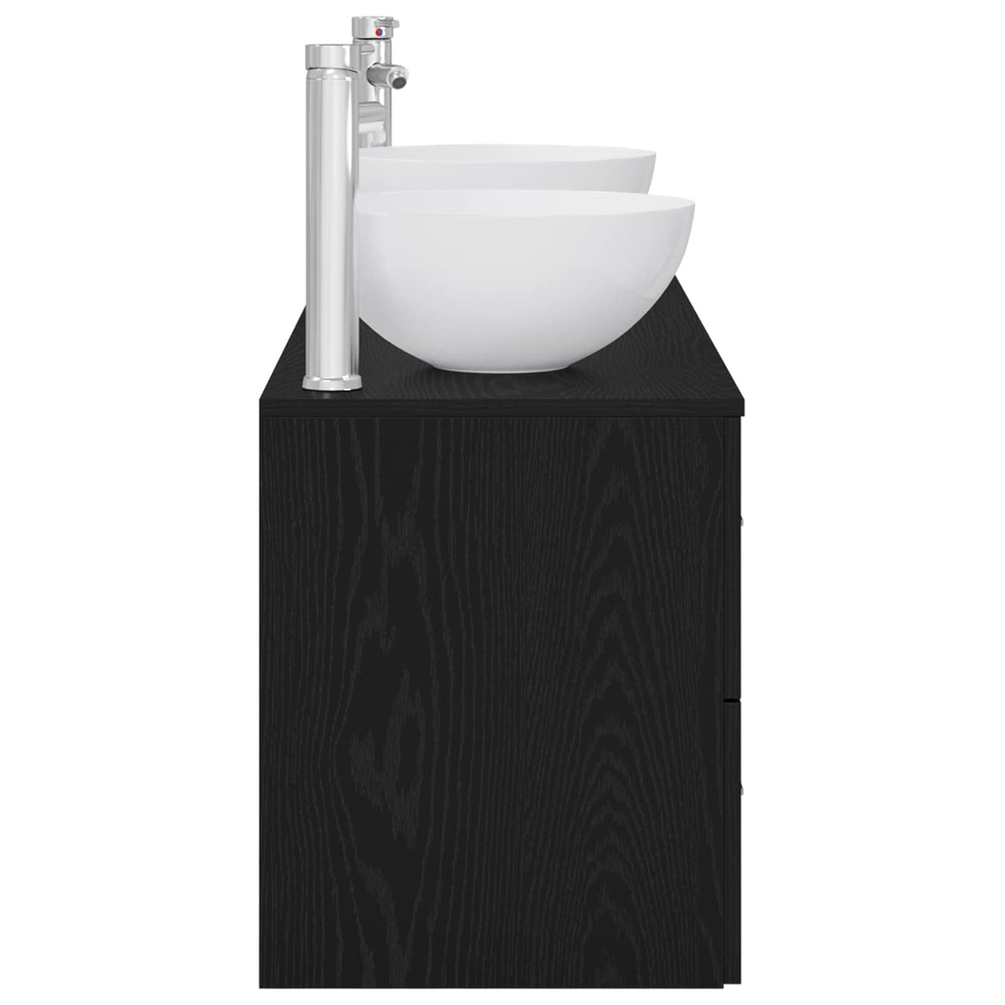 Bathroom Cabinet Set 3 pcs Black Oak 49.5 x 35 x 63 cm