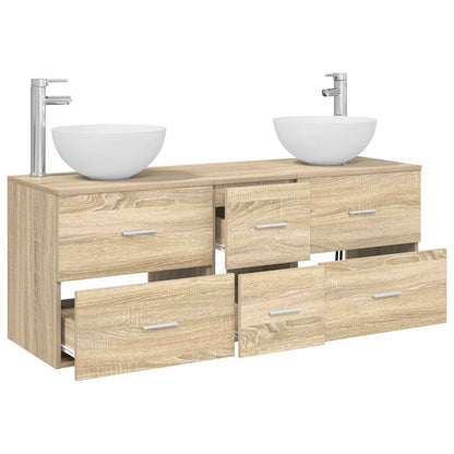 Bathroom Cabinet Set 3 pcs Sonoma Oak 49.5 x 35 x 63 cm