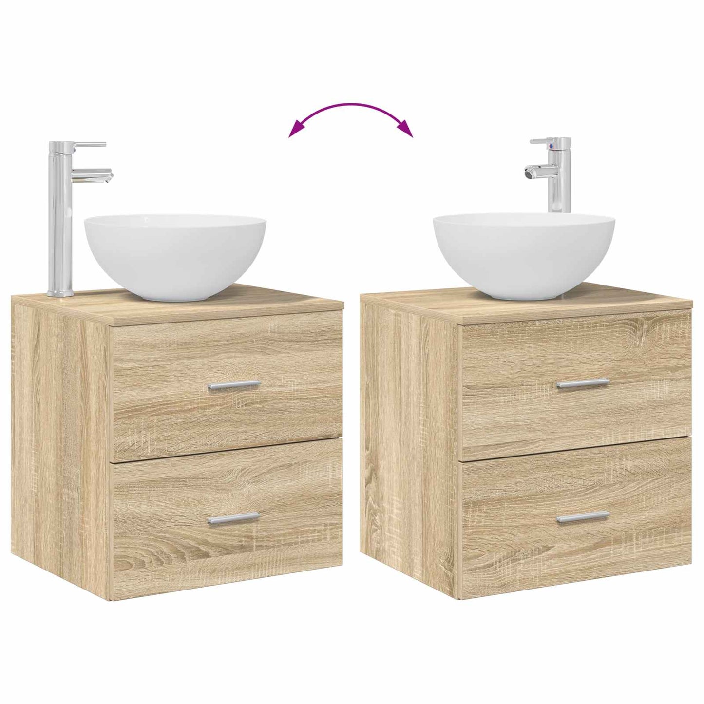 Bathroom Cabinet Set 3 pcs Sonoma Oak 49.5 x 35 x 63 cm