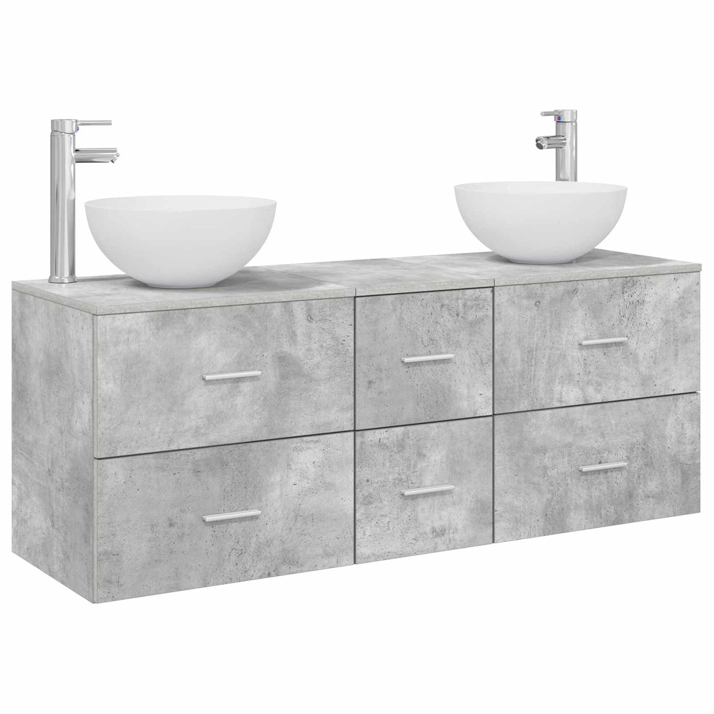 Bathroom Cabinet Set 3 pcs Concrete Grey 49.5 x 35 x 63 cm