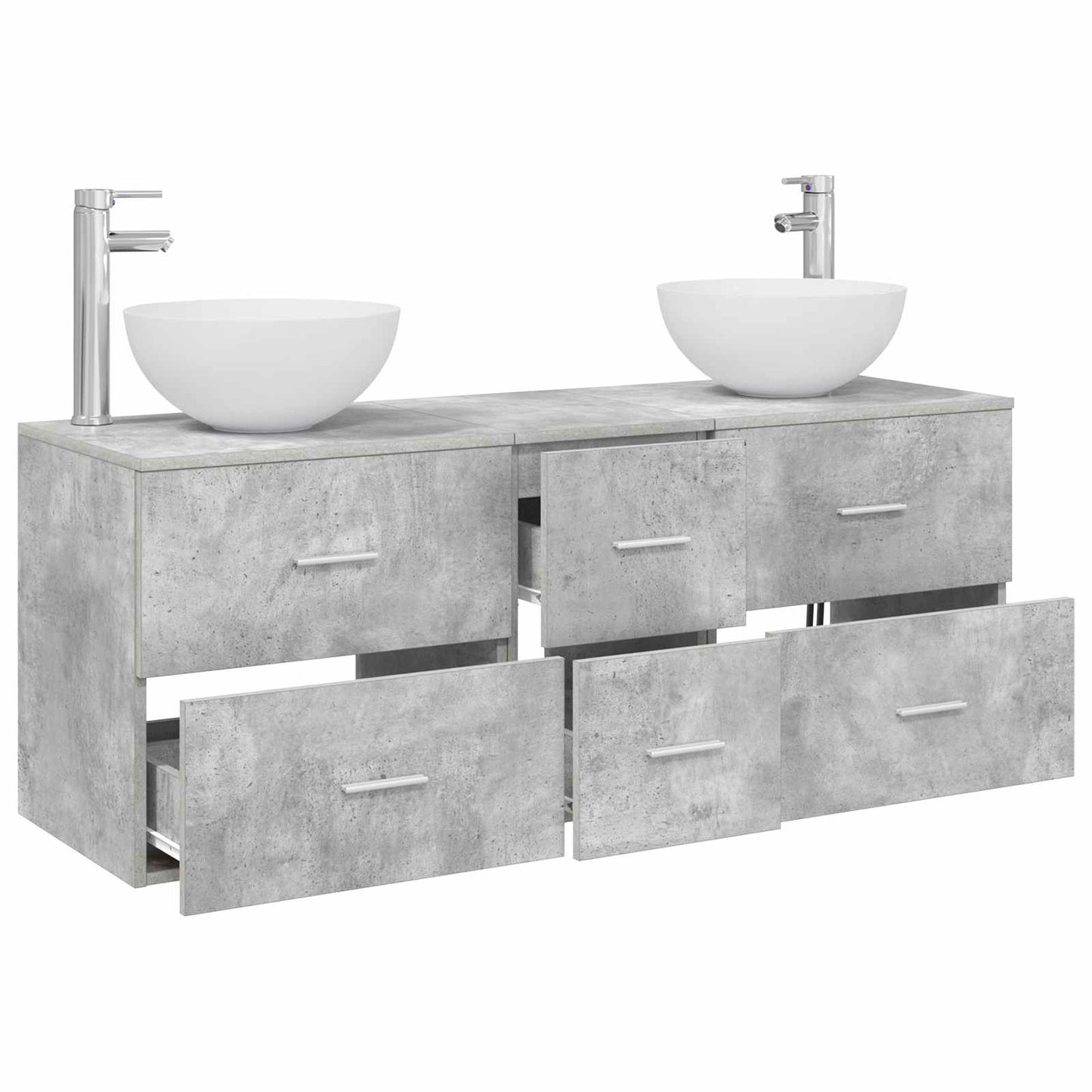 Bathroom Cabinet Set 3 pcs Concrete Grey 49.5 x 35 x 63 cm