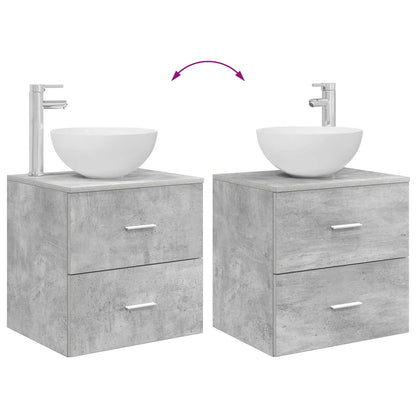 Bathroom Cabinet Set 3 pcs Concrete Grey 49.5 x 35 x 63 cm