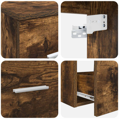 Bathroom Cabinet Set 3 pcs Smoked Oak 49.5 x 35 x 63 cm