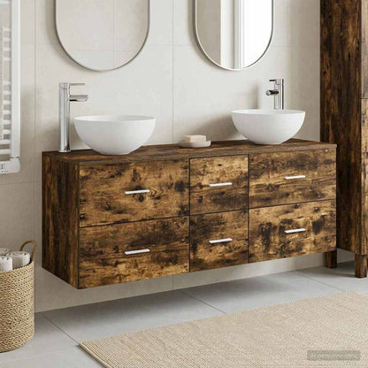 Bathroom Cabinet Set 3 pcs Smoked Oak 49.5 x 35 x 63 cm