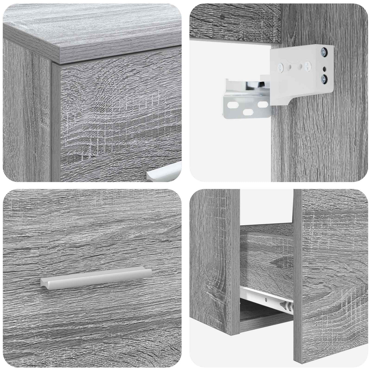 Bathroom Cabinet Set 3 pcs Grey Sonoma 49.5 x 35 x 63 cm