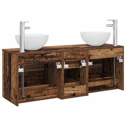 Bathroom Cabinet Set 3 pcs Old Wood 49.5 x 35 x 63 cm