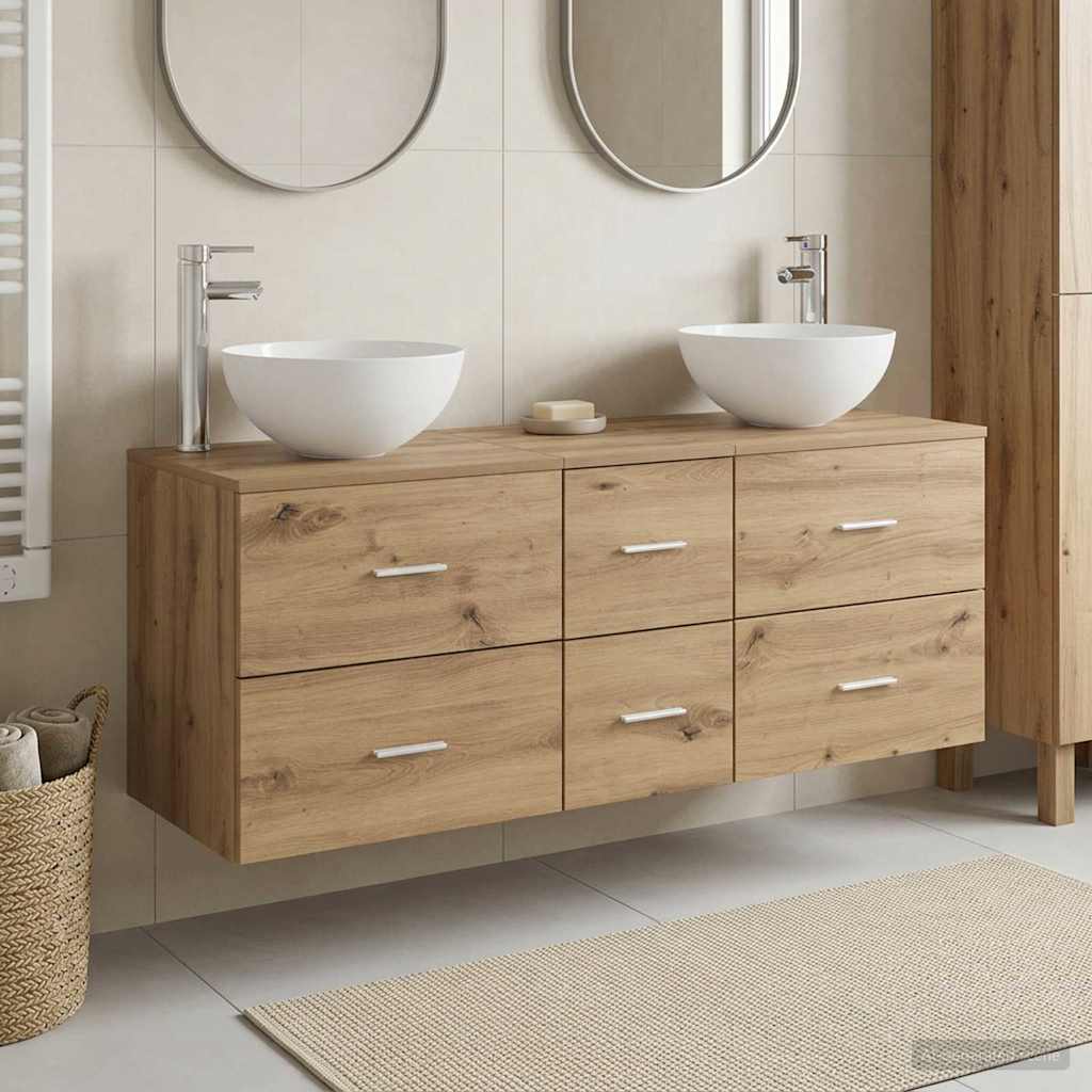 Bathroom Cabinet Set 3 pcs Artisan Oak 49.5 x 35 x 63 cm