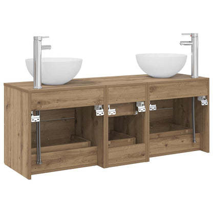 Bathroom Cabinet Set 3 pcs Artisan Oak 49.5 x 35 x 63 cm