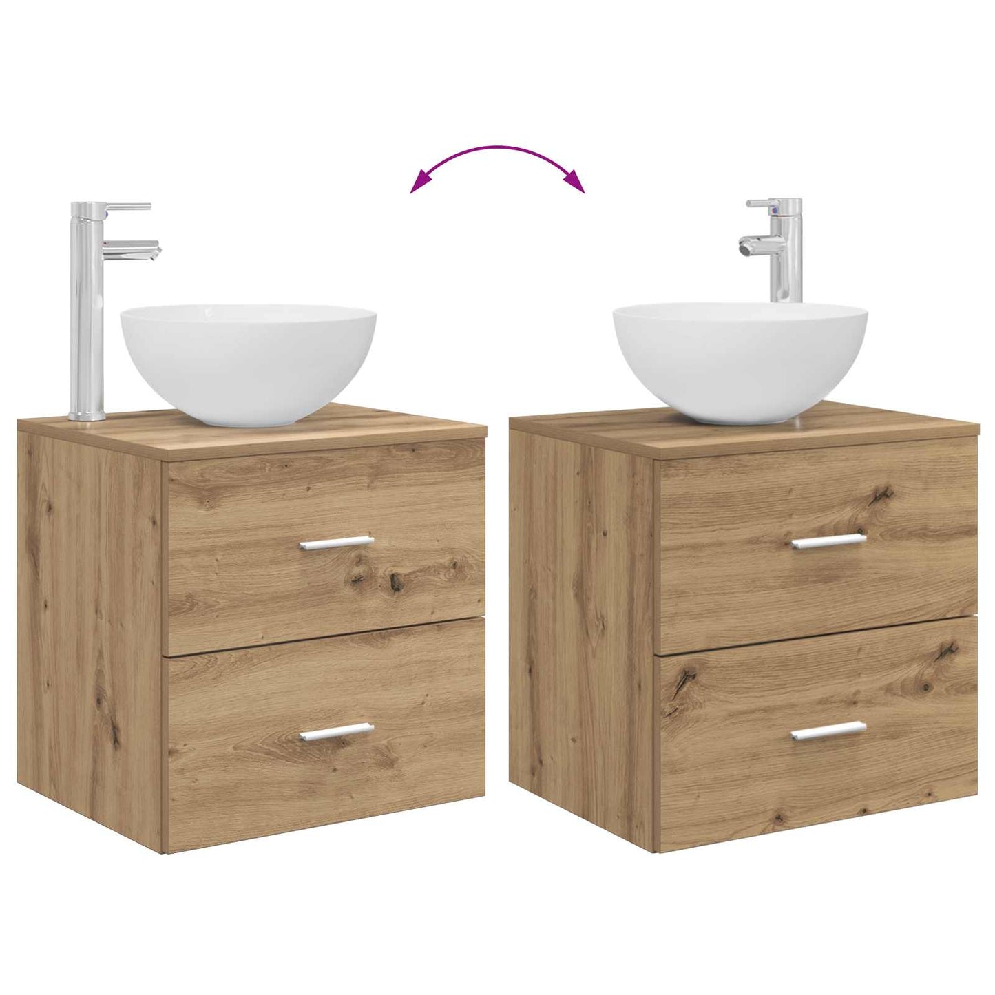 Bathroom Cabinet Set 3 pcs Artisan Oak 49.5 x 35 x 63 cm