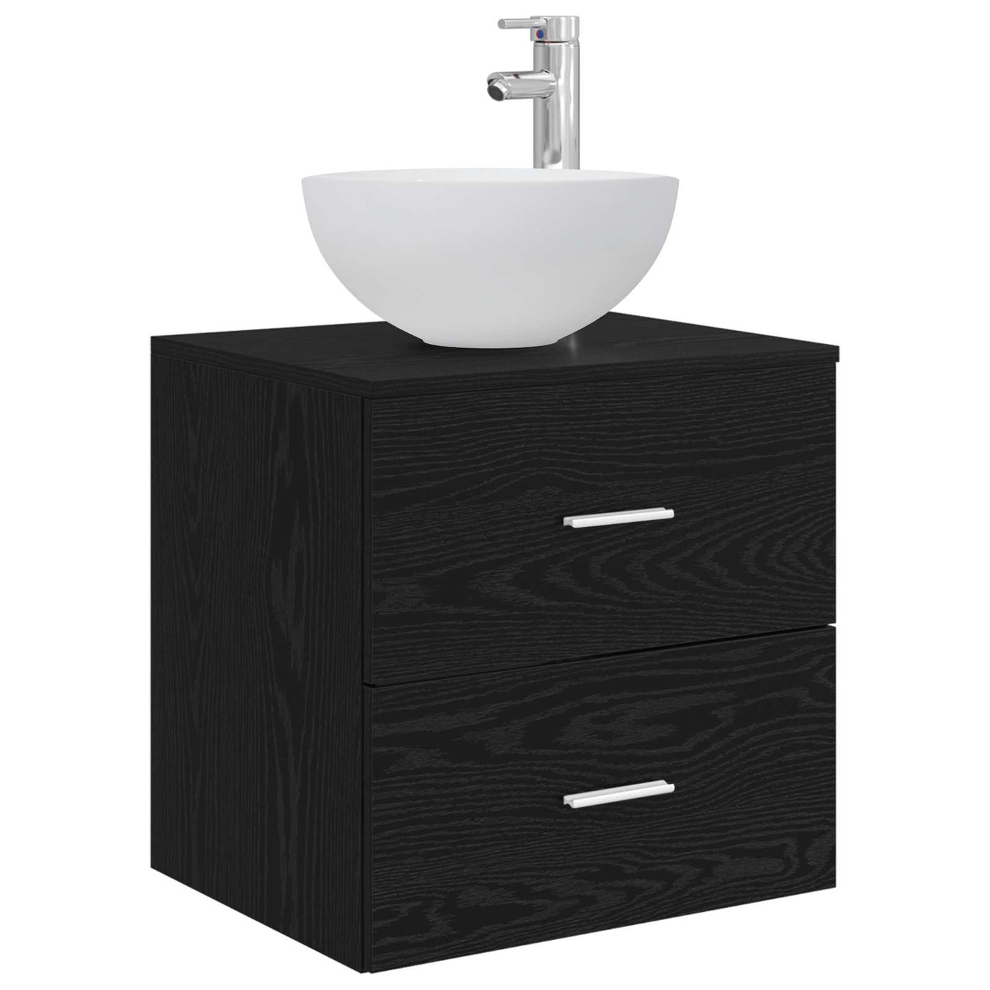 Bathroom Cabinet Set 3 pcs Black Oak 49.5 x 41 x 64.5 cm