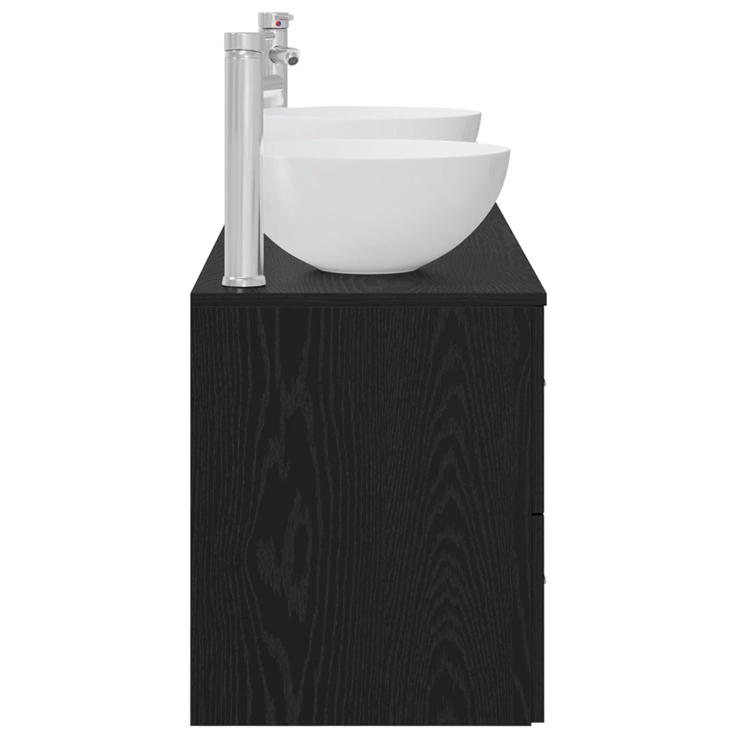 Bathroom Cabinet Set 3 pcs Black Oak 49.5 x 41 x 64.5 cm