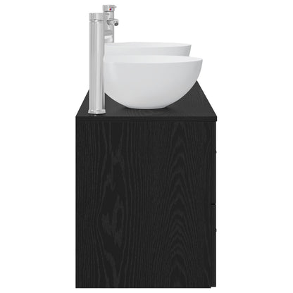 Bathroom Cabinet Set 3 pcs Black Oak 49.5 x 41 x 64.5 cm
