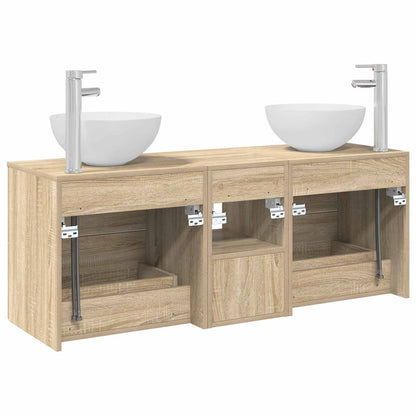 Bathroom Cabinet Set 3 pcs Sonoma Oak 49.5 x 41 x 64.5 cm
