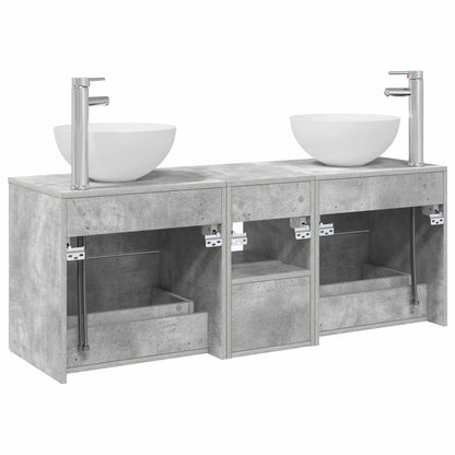 Bathroom Cabinet Set 3 pcs Concrete Grey 49.5 x 41 x 64.5 cm