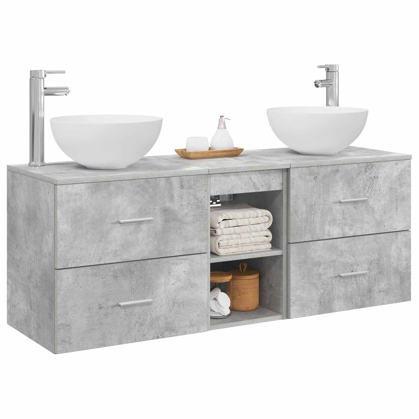 Bathroom Cabinet Set 3 pcs Concrete Grey 49.5 x 41 x 64.5 cm