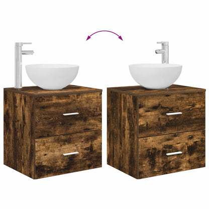 Bathroom Cabinet Set 3 pcs Smoked Oak 49.5 x 41 x 64.5 cm