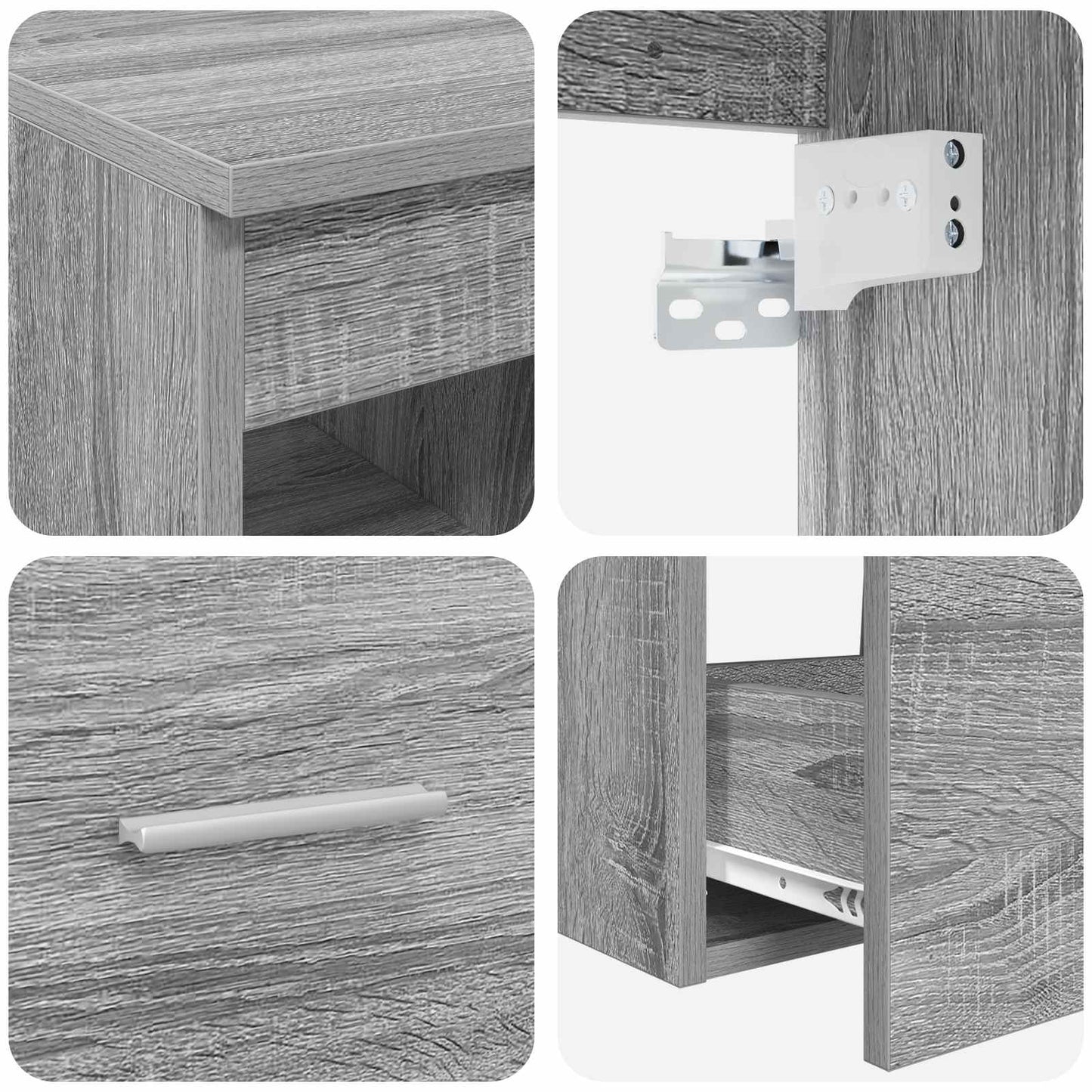 Bathroom Cabinet Set 3 pcs Grey Sonoma 49.5 x 41 x 64.5 cm