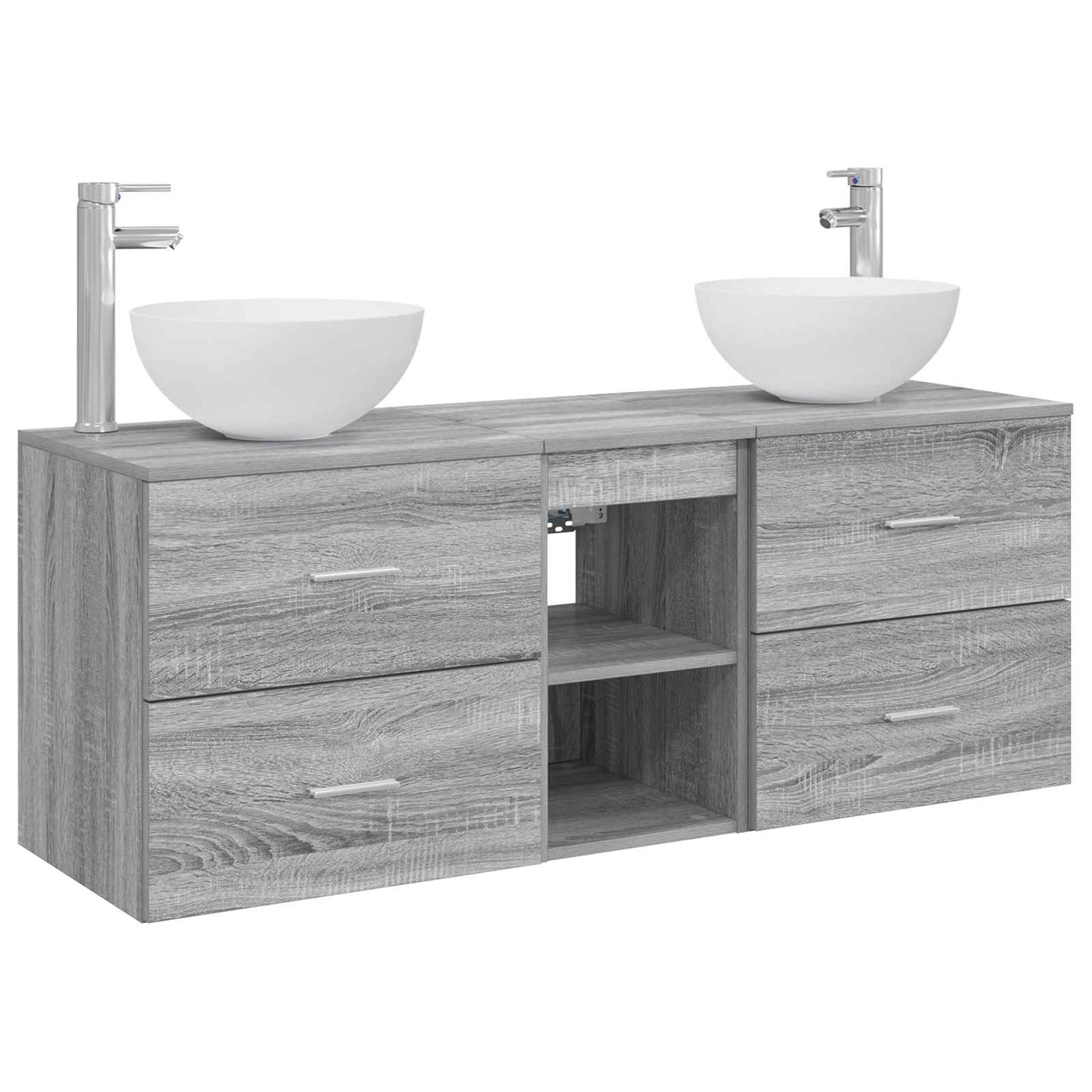 Bathroom Cabinet Set 3 pcs Grey Sonoma 49.5 x 41 x 64.5 cm