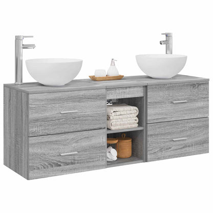 Bathroom Cabinet Set 3 pcs Grey Sonoma 49.5 x 41 x 64.5 cm