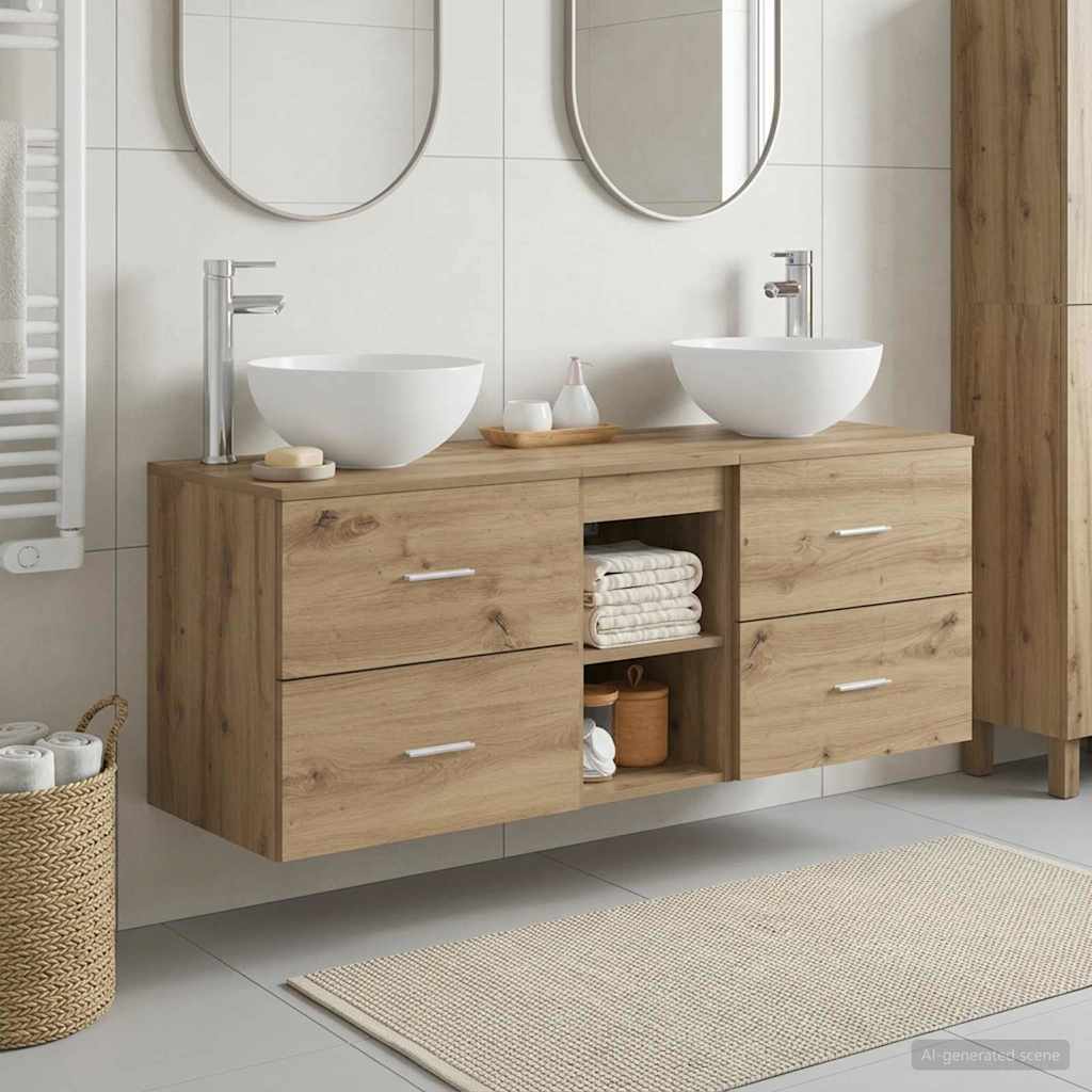 Bathroom Cabinet Set 3 pcs Artisan Oak 49.5 x 41 x 64.5 cm