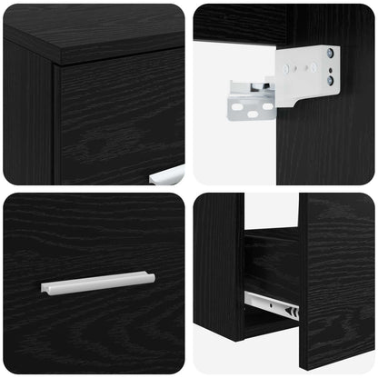 Bathroom Cabinet Set 3 pcs Black Oak 49.5 x 41 x 64.5 cm