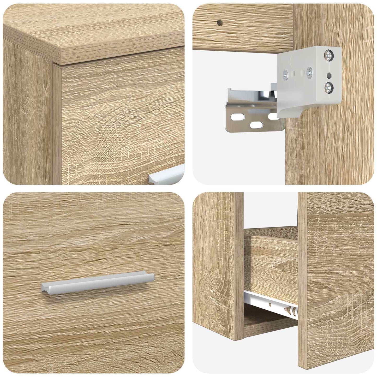 Bathroom Cabinet Set 3 pcs Sonoma Oak 49.5 x 41 x 64.5 cm