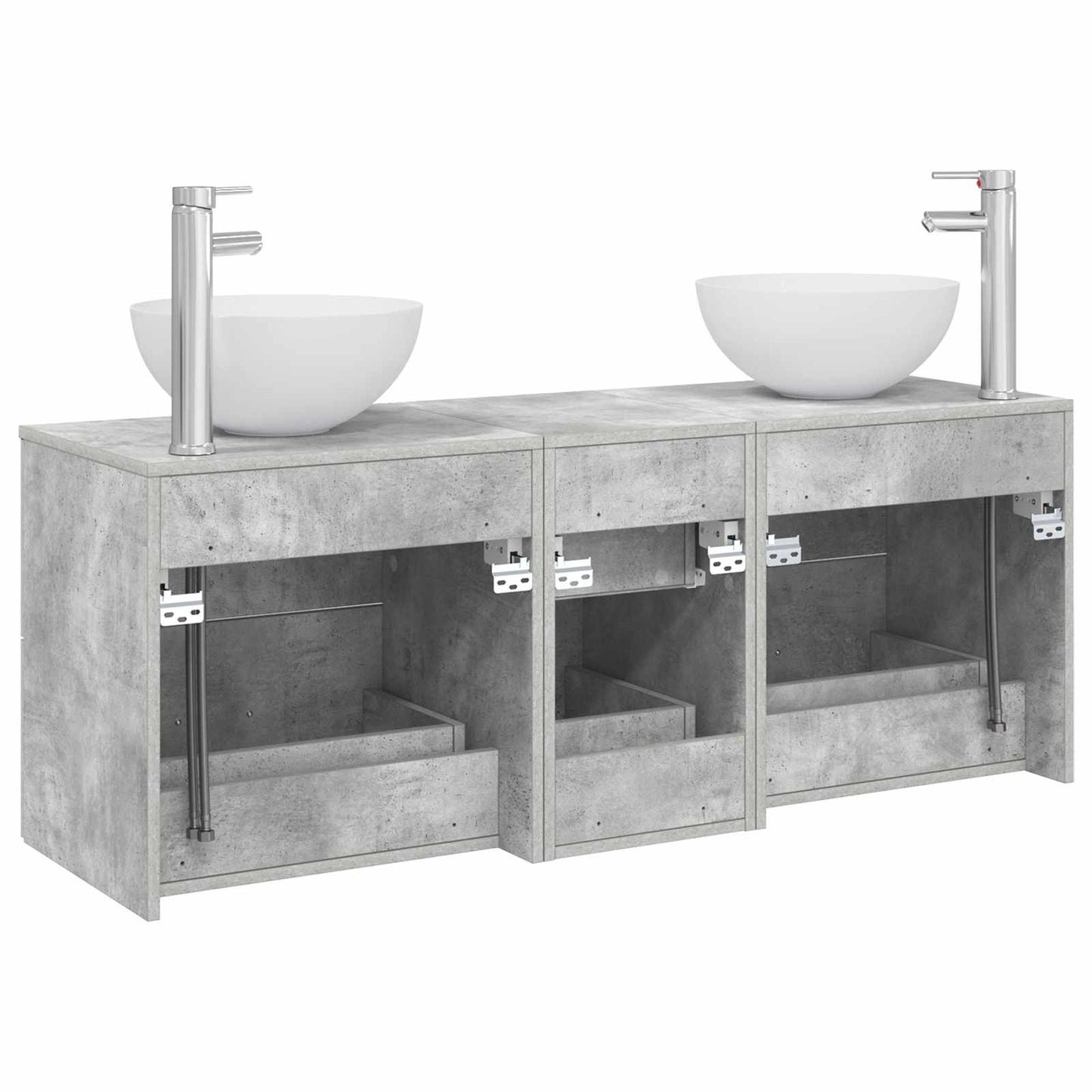 Bathroom Cabinet Set 3 pcs Concrete Grey 49.5 x 41 x 64.5 cm