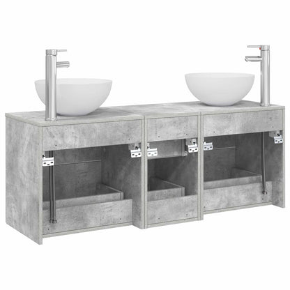 Bathroom Cabinet Set 3 pcs Concrete Grey 49.5 x 41 x 64.5 cm