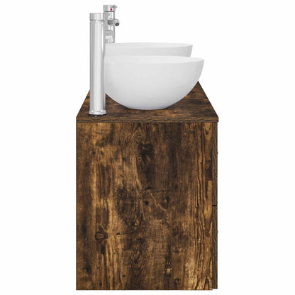 Bathroom Cabinet Set 3 pcs Smoked Oak 49.5 x 41 x 64.5 cm