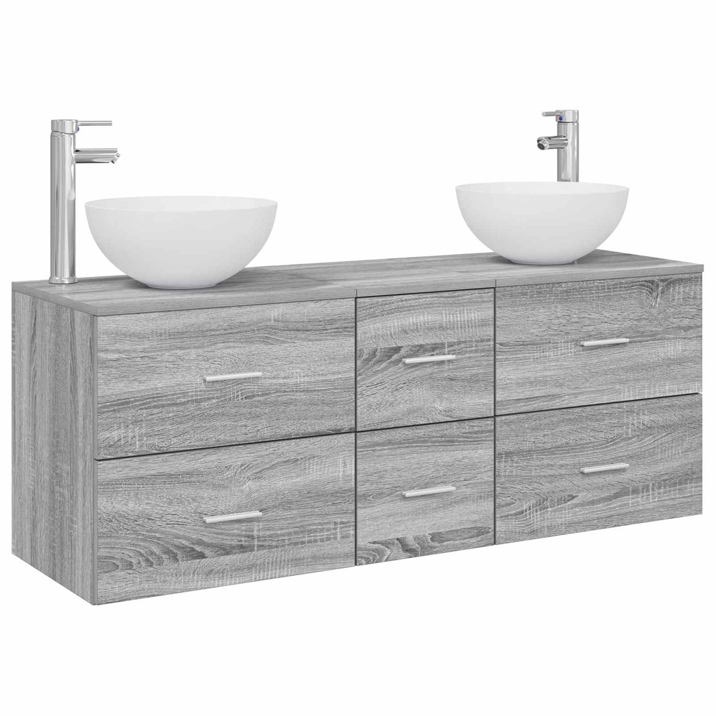 Bathroom Cabinet Set 3 pcs Grey Sonoma 49.5 x 41 x 64.5 cm