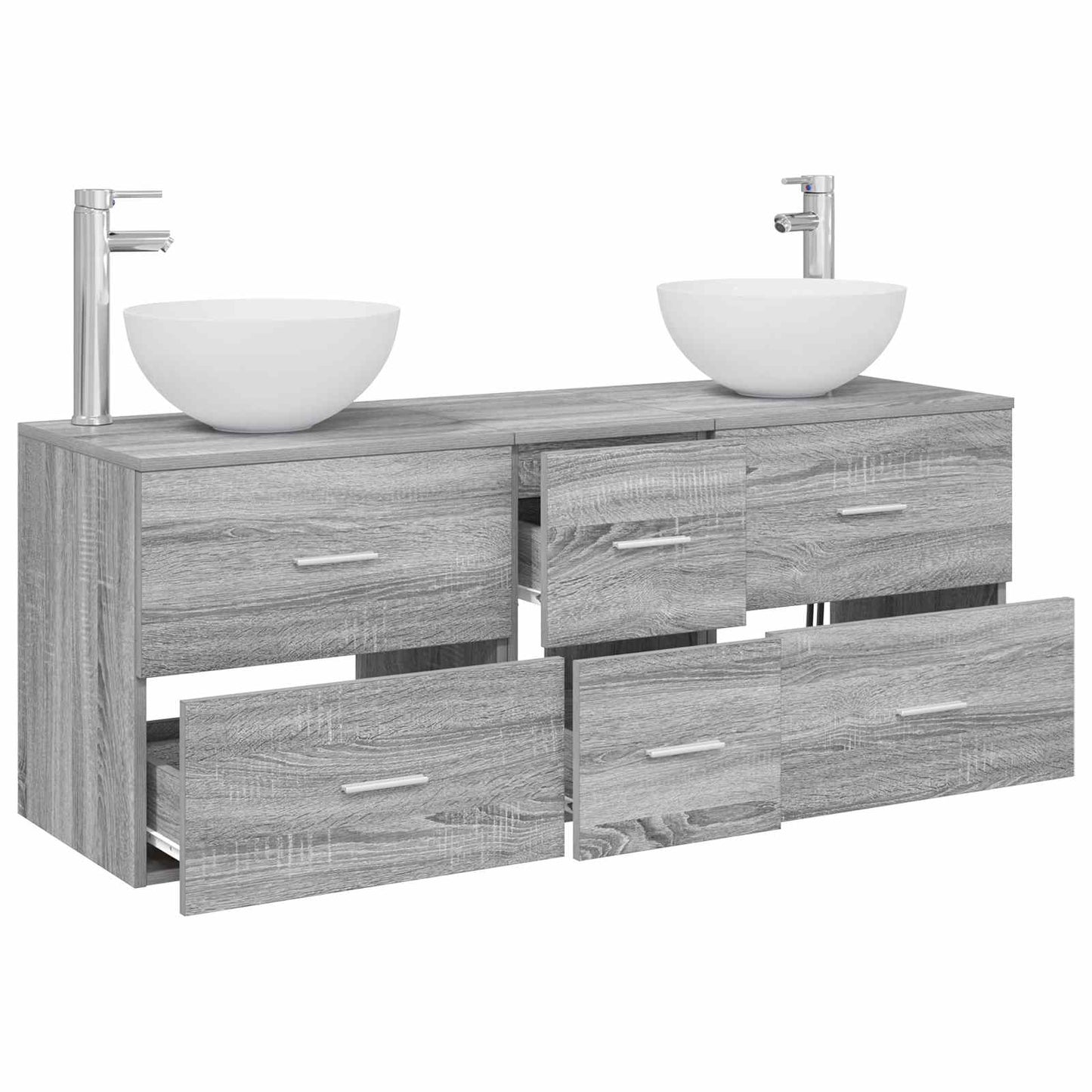 Bathroom Cabinet Set 3 pcs Grey Sonoma 49.5 x 41 x 64.5 cm
