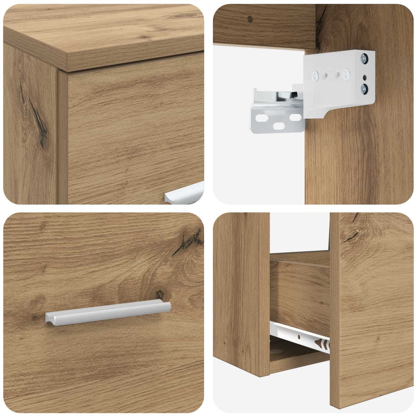 Bathroom Cabinet Set 3 pcs Artisan Oak 49.5 x 41 x 64.5 cm