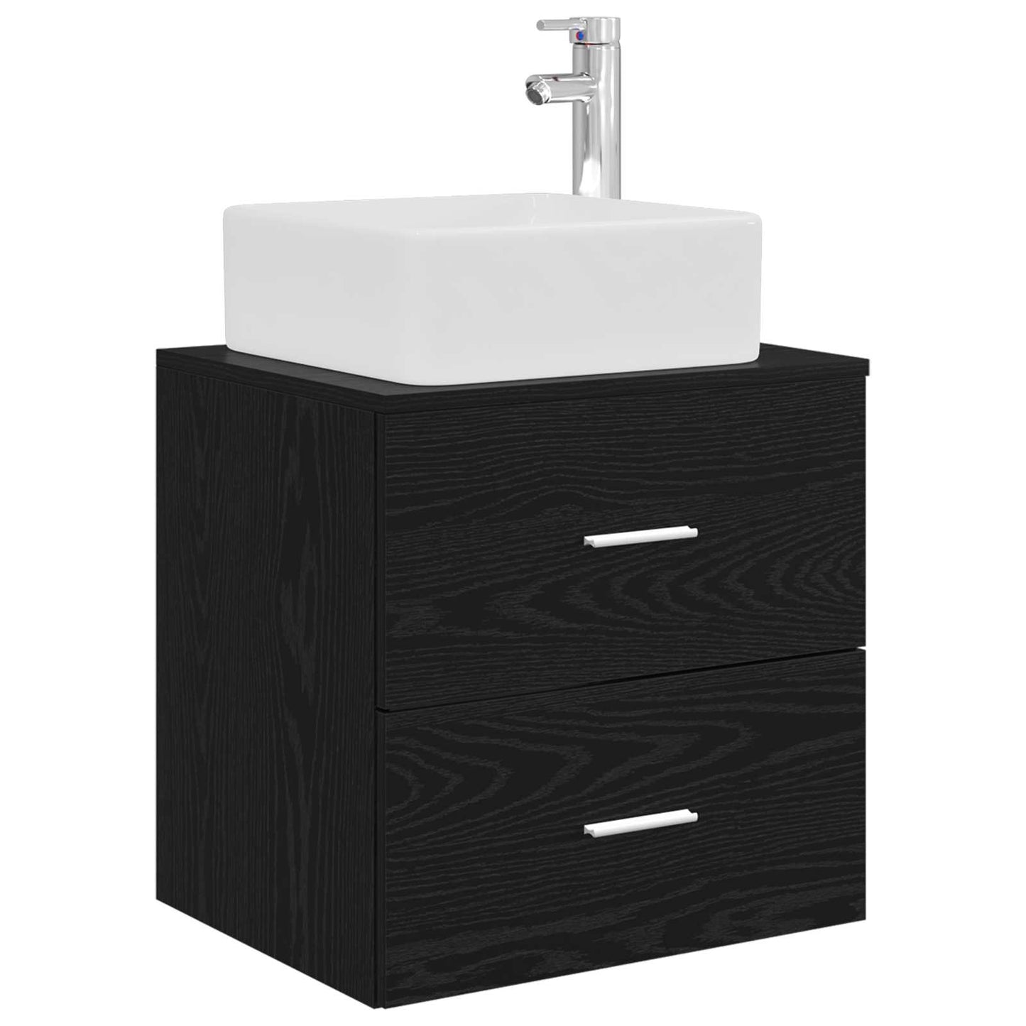 Bathroom Cabinet Set 3 pcs Black Oak 49.5 x 41 x 63 cm
