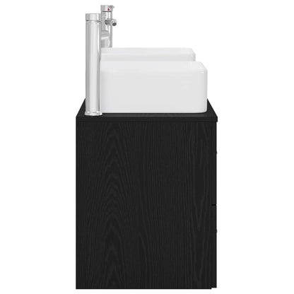 Bathroom Cabinet Set 3 pcs Black Oak 49.5 x 41 x 63 cm