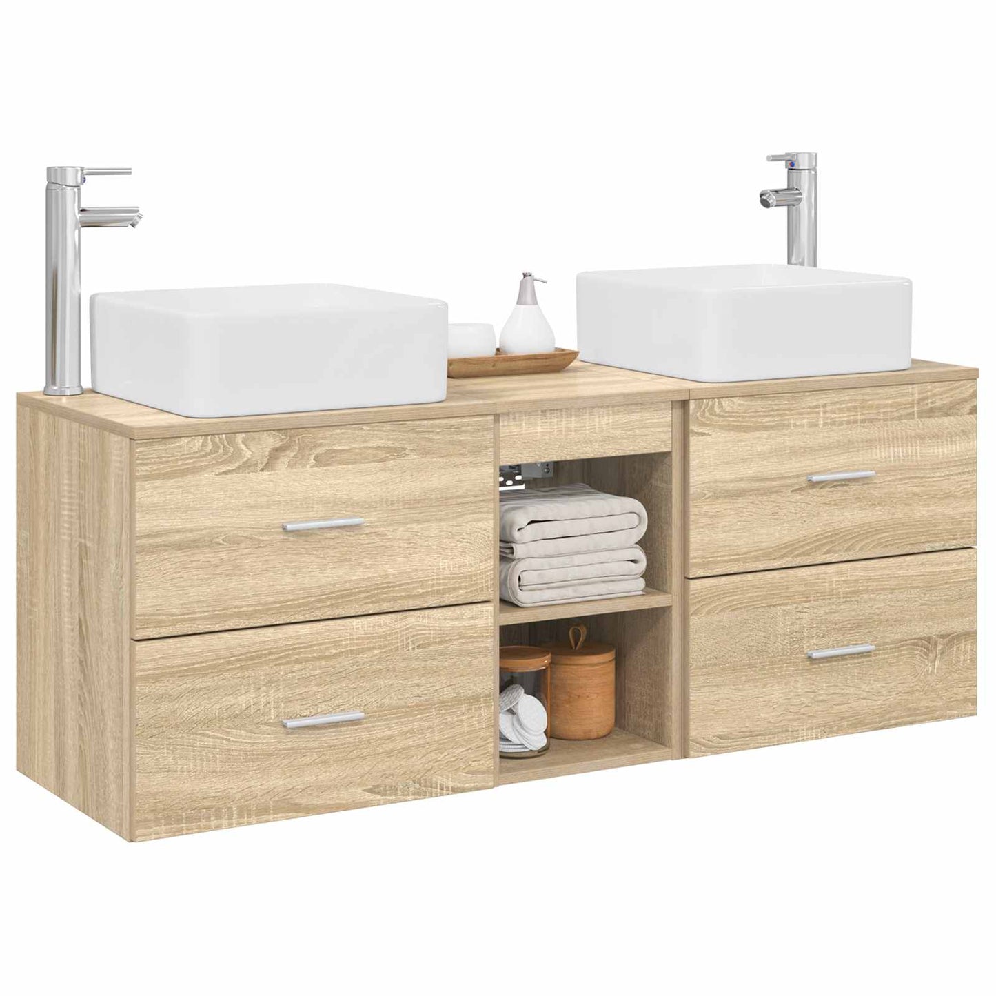 Bathroom Cabinet Set 3 pcs Sonoma Oak 49.5 x 41 x 63 cm