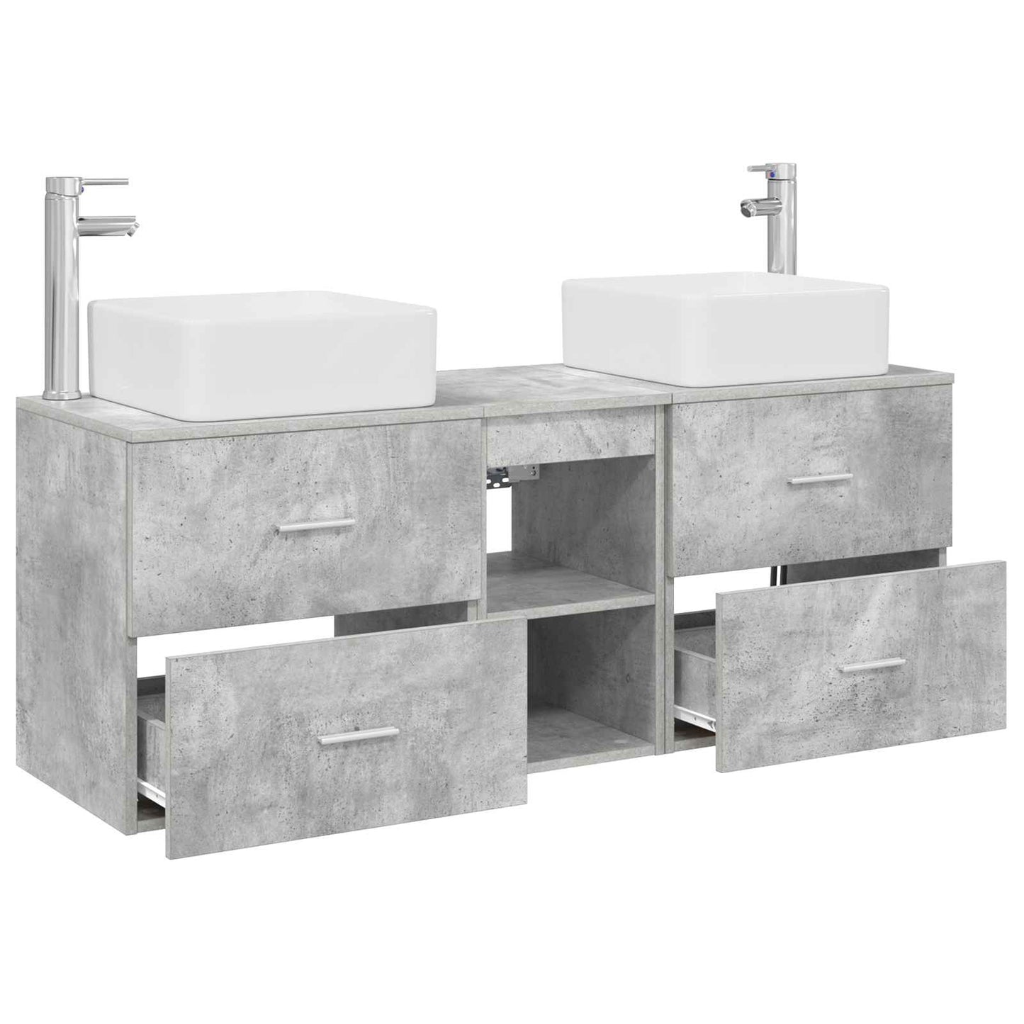 Bathroom Cabinet Set 3 pcs Concrete Grey 49.5 x 41 x 63 cm