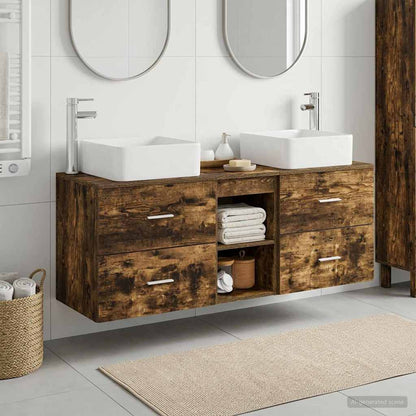 Bathroom Cabinet Set 3 pcs Smoked Oak 49.5 x 41 x 63 cm