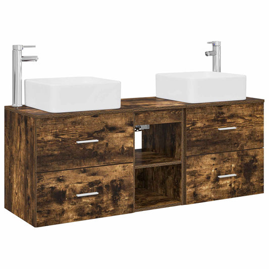 Bathroom Cabinet Set 3 pcs Smoked Oak 49.5 x 41 x 63 cm