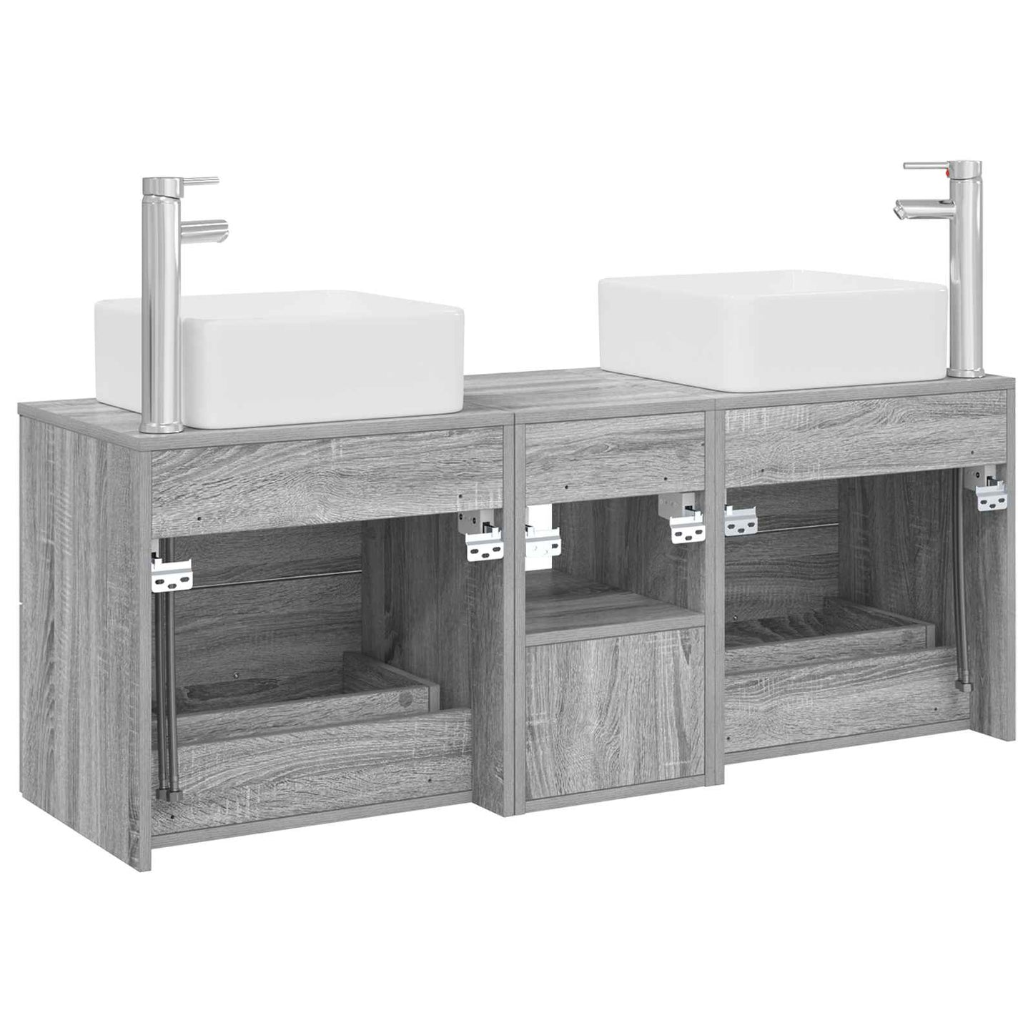 Bathroom Cabinet Set 3 pcs Grey Sonoma 49.5 x 41 x 63 cm