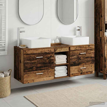 Bathroom Cabinet Set 3 pcs Old Wood 49.5 x 41 x 63 cm
