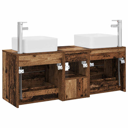 Bathroom Cabinet Set 3 pcs Old Wood 49.5 x 41 x 63 cm