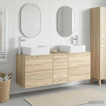 Bathroom Cabinet Set 3 pcs Sonoma Oak 49.5 x 41 x 63 cm