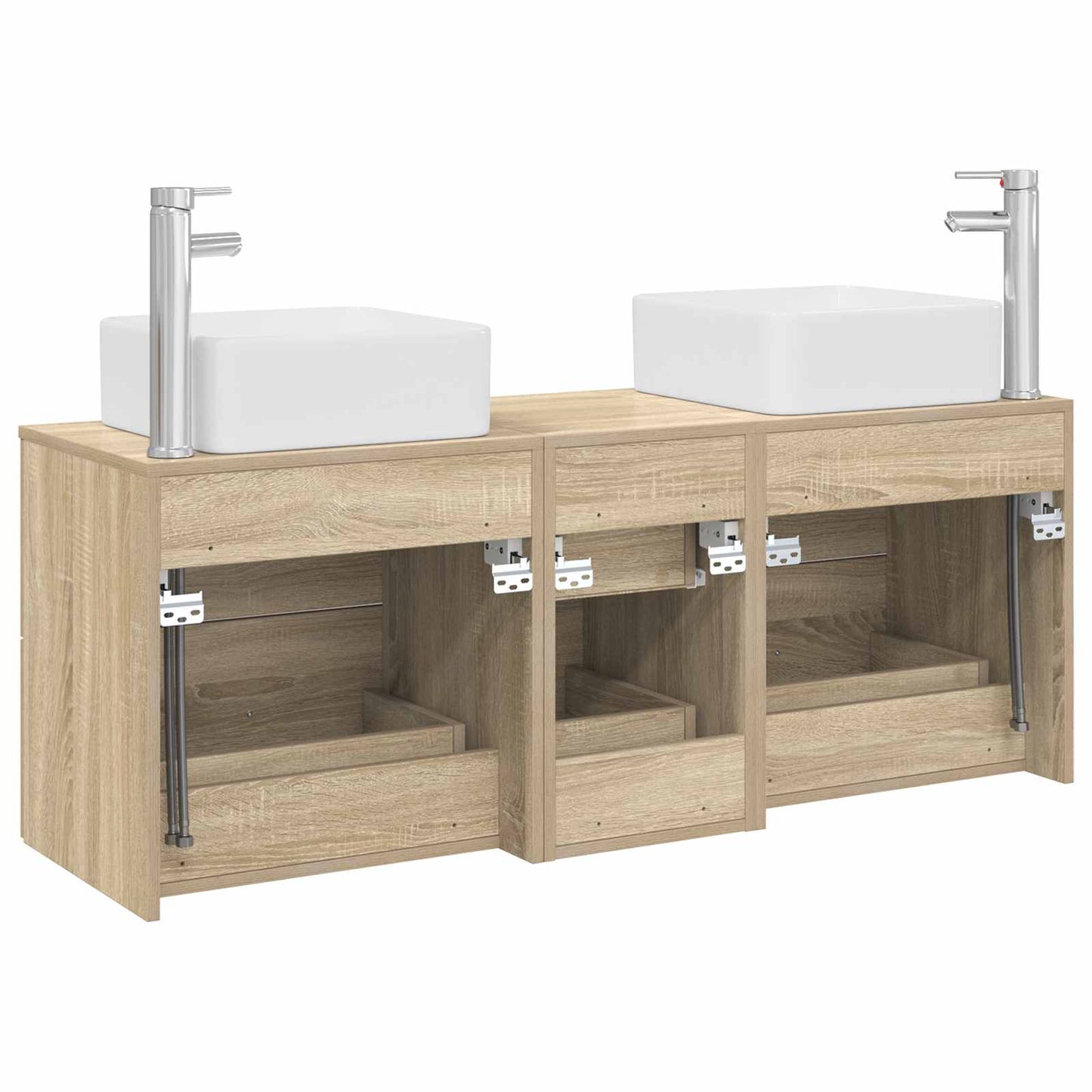 Bathroom Cabinet Set 3 pcs Sonoma Oak 49.5 x 41 x 63 cm