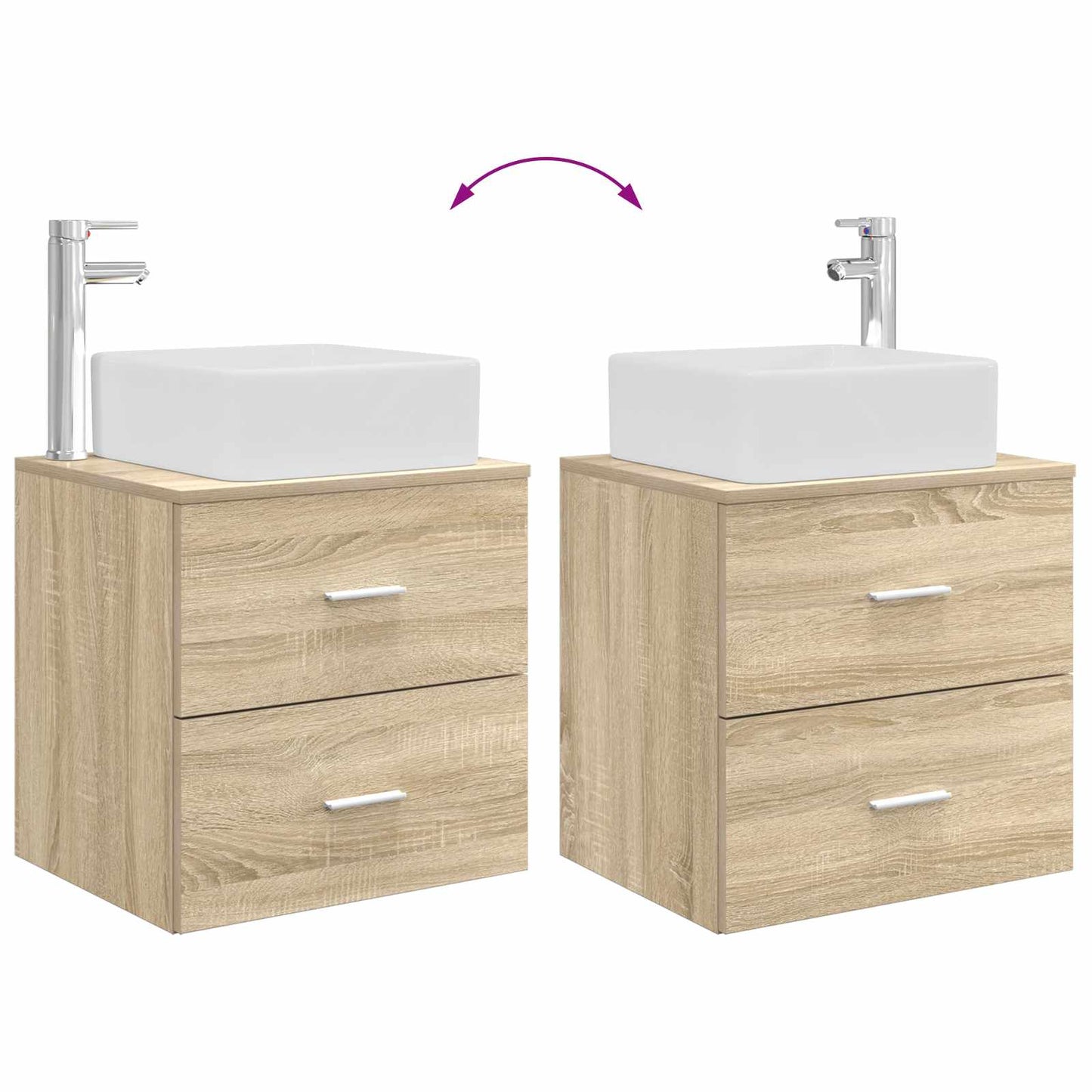 Bathroom Cabinet Set 3 pcs Sonoma Oak 49.5 x 41 x 63 cm