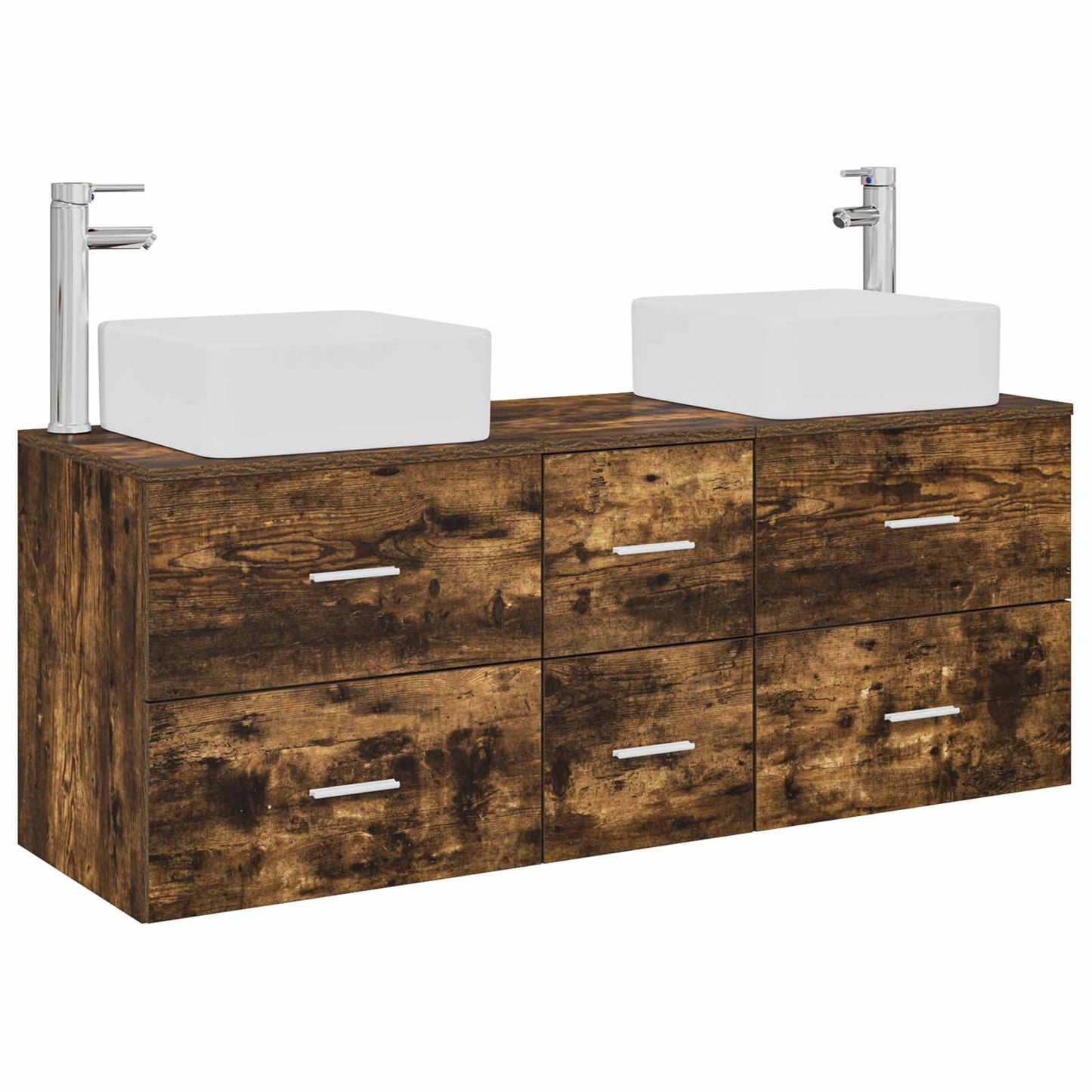 Bathroom Cabinet Set 3 pcs Smoked Oak 49.5 x 41 x 63 cm