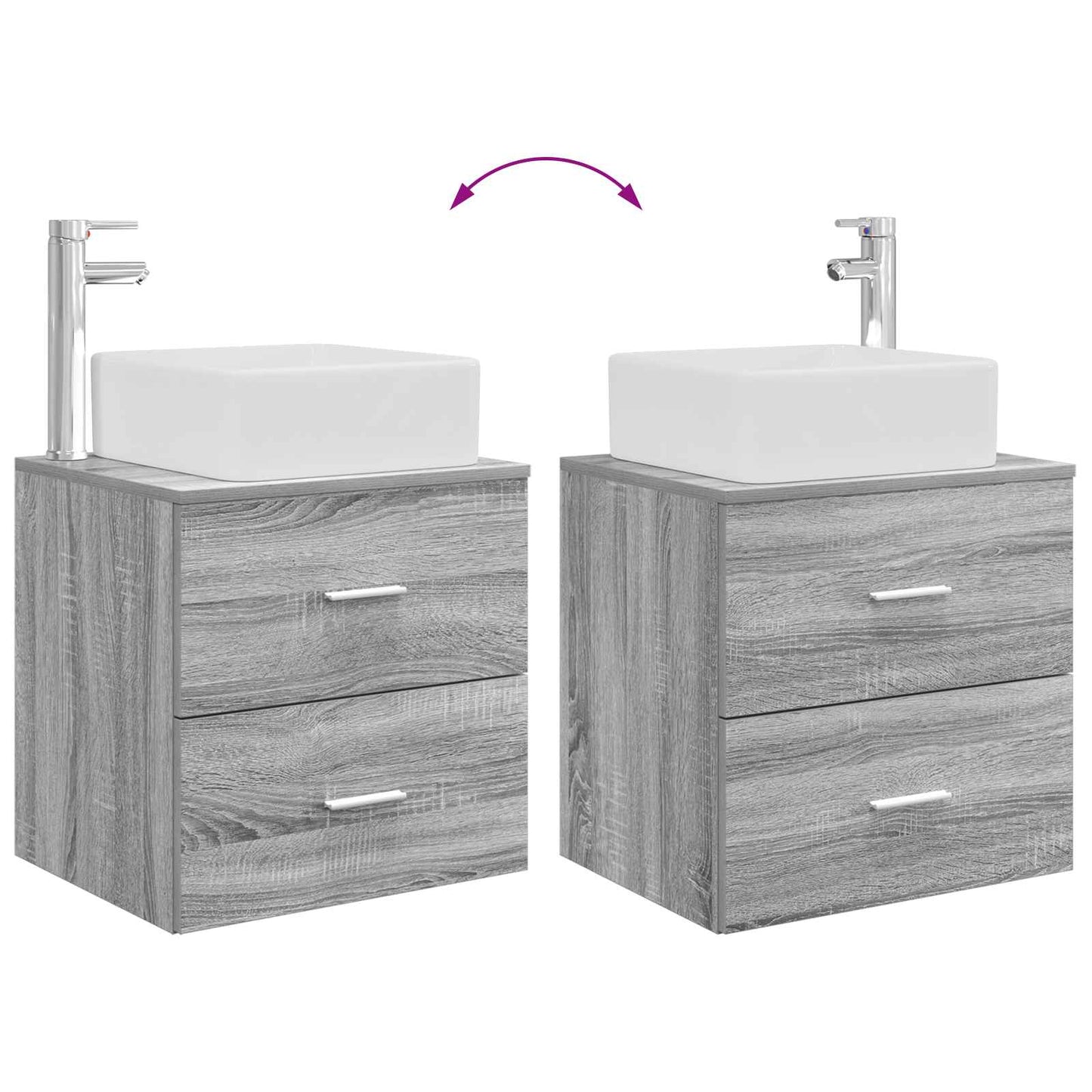 Bathroom Cabinet Set 3 pcs Grey Sonoma 49.5 x 41 x 63 cm