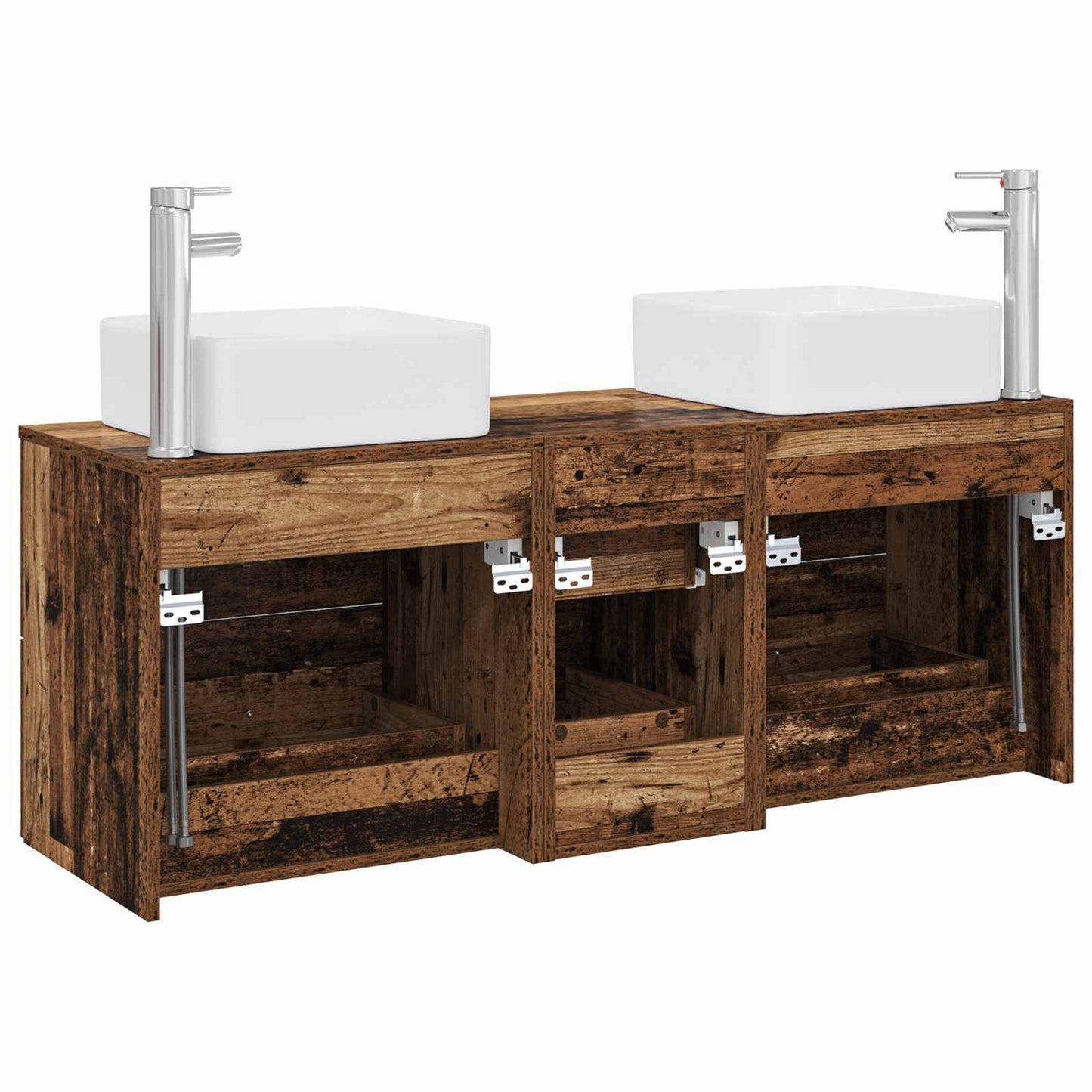Bathroom Cabinet Set 3 pcs Old Wood 49.5 x 41 x 63 cm